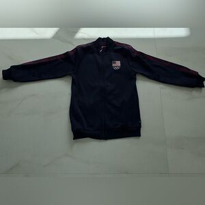 Team Apparel Navy Zip Up Jacket with Red Accents